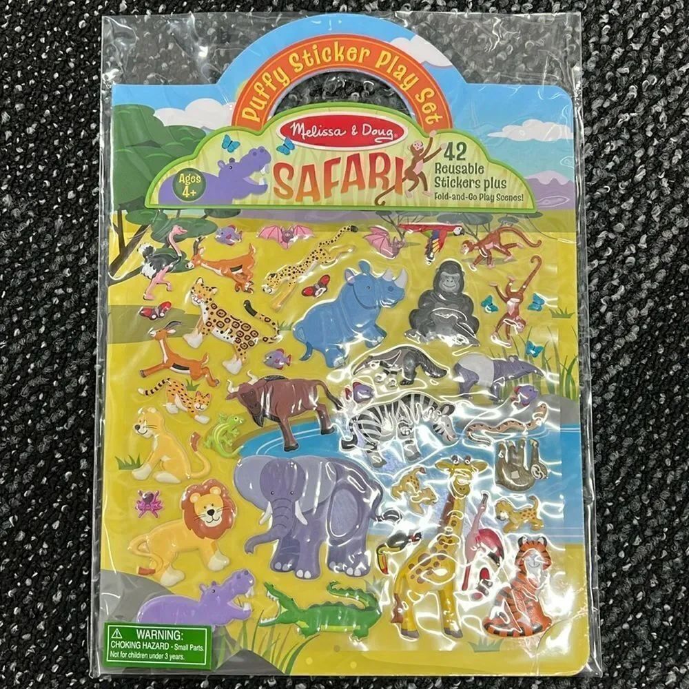 Melissa & Doug Puffy Sticker Play Sets "Safari" and "Mermaid" both NWT
